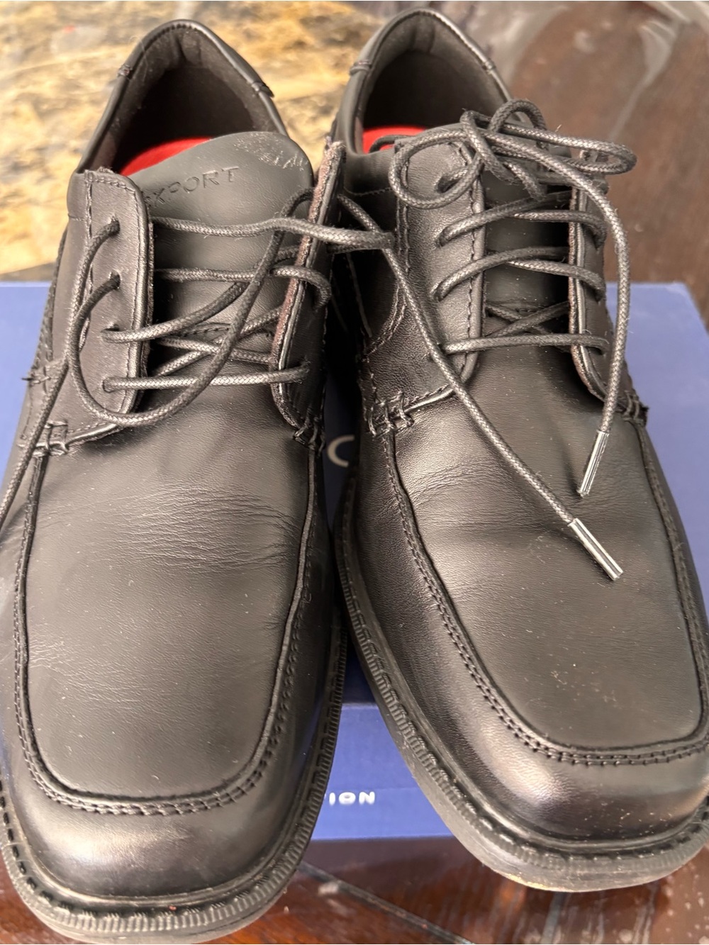 Rockport Black Leather Lace-Up Derby Shoes
